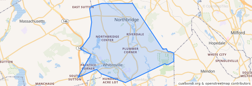 Mapa de ubicacion de Northbridge.