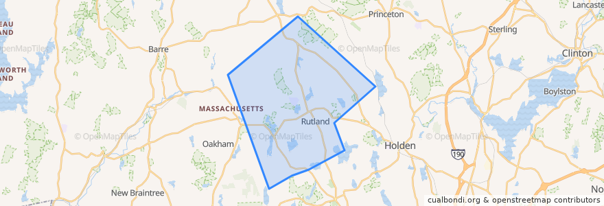 Mapa de ubicacion de Rutland.