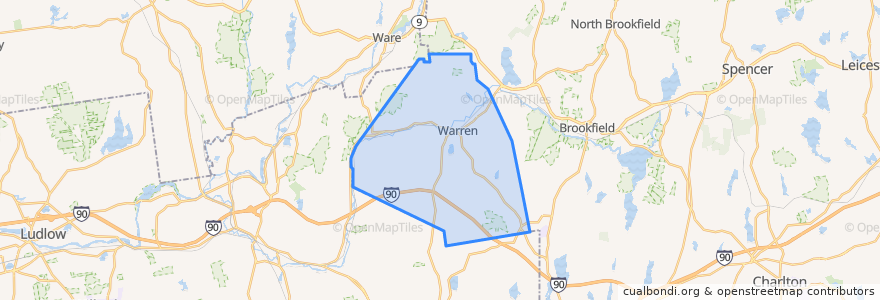 Mapa de ubicacion de Warren.