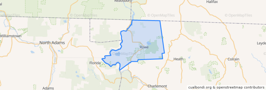 Mapa de ubicacion de Rowe.