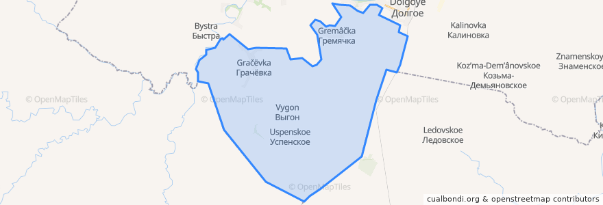 Mapa de ubicacion de Успенское сельское поселение.