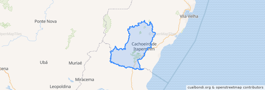 Mapa de ubicacion de Microrregião Cachoeiro de Itapemirim.