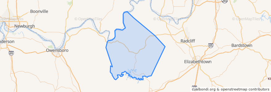 Mapa de ubicacion de Breckinridge County.