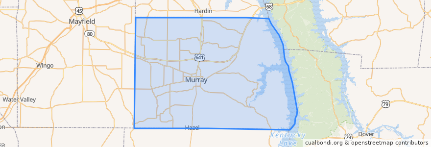 Mapa de ubicacion de Calloway County.