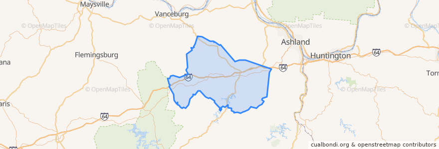 Mapa de ubicacion de Carter County.