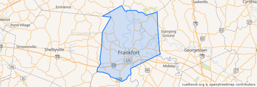 Mapa de ubicacion de Franklin County.