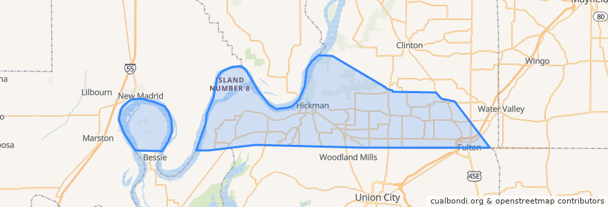 Mapa de ubicacion de Fulton County.