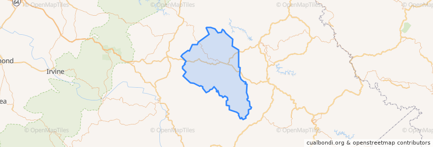 Mapa de ubicacion de Magoffin County.