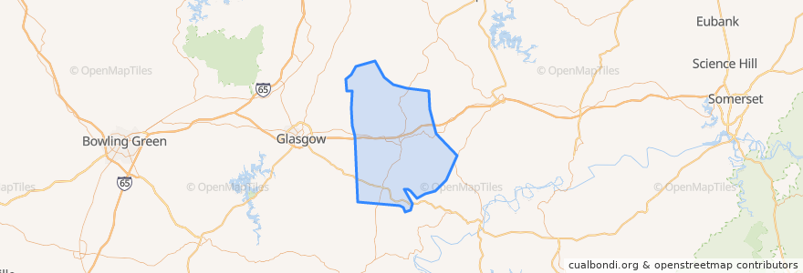 Mapa de ubicacion de Metcalfe County.