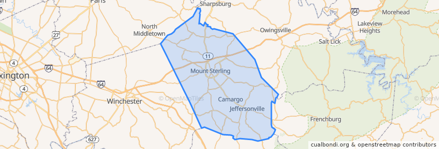 Mapa de ubicacion de Montgomery County.