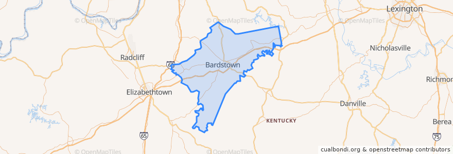 Mapa de ubicacion de Nelson County.