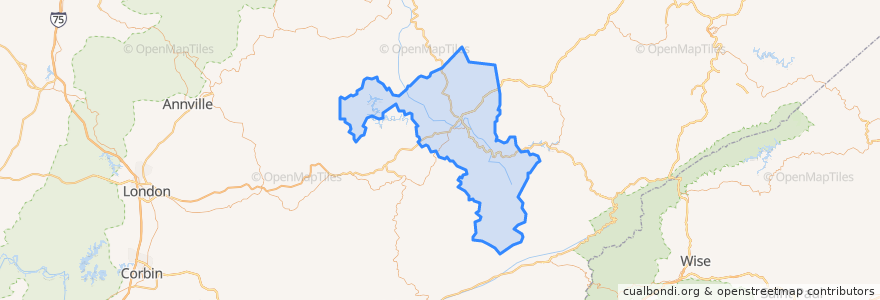 Mapa de ubicacion de Perry County.