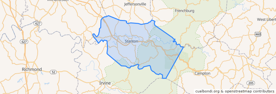 Mapa de ubicacion de Powell County.