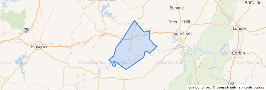 Mapa de ubicacion de Russell County.