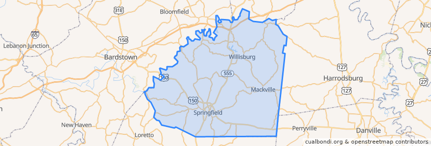 Mapa de ubicacion de Washington County.