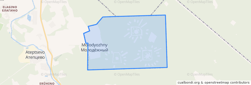 Mapa de ubicacion de городской округ Молодёжный.