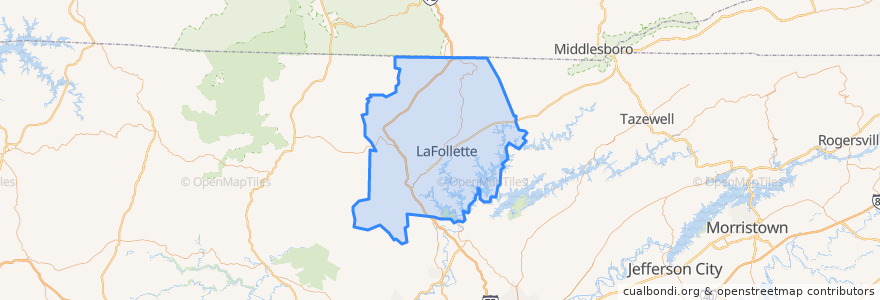 Mapa de ubicacion de Campbell County.