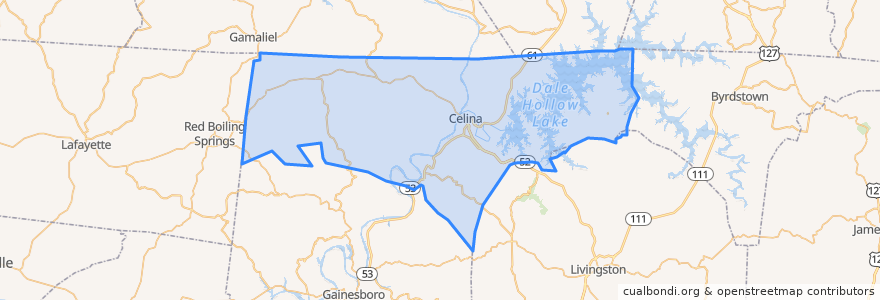 Mapa de ubicacion de Clay County.