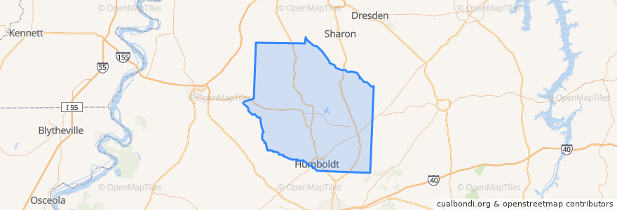 Mapa de ubicacion de Gibson County.