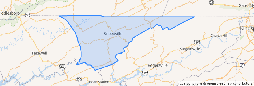 Mapa de ubicacion de Hancock County.