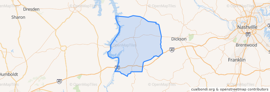 Mapa de ubicacion de Humphreys County.