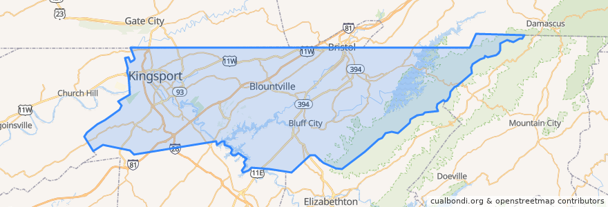 Mapa de ubicacion de Sullivan County.