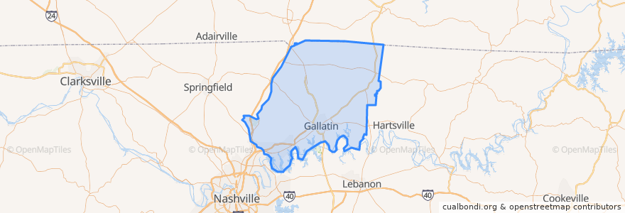 Mapa de ubicacion de Sumner County.