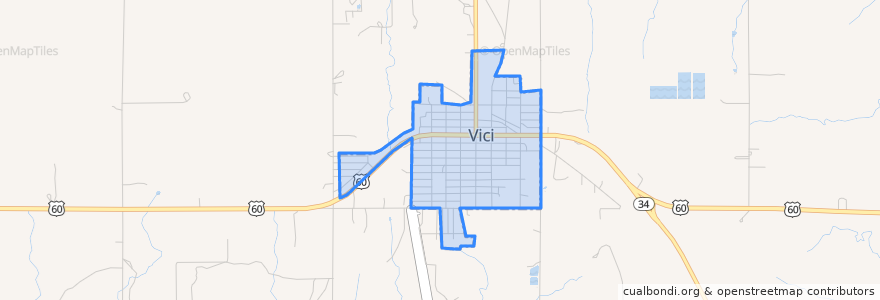 Mapa de ubicacion de Vici.