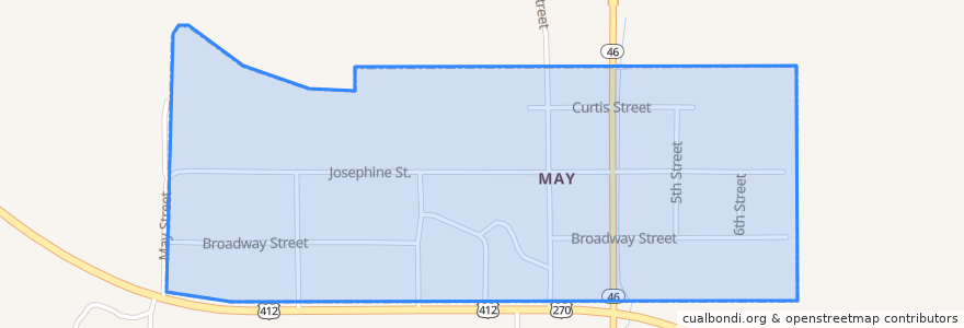 Mapa de ubicacion de May.