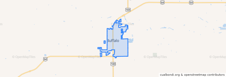 Mapa de ubicacion de Buffalo.