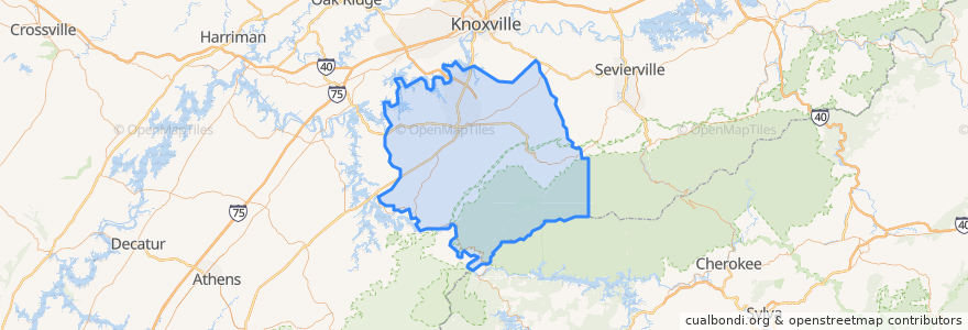 Mapa de ubicacion de Blount County.