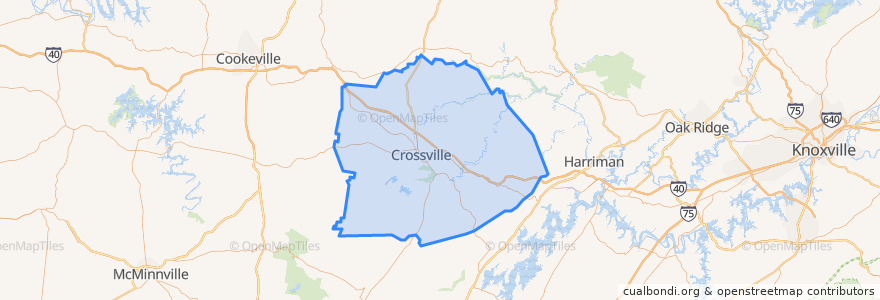 Mapa de ubicacion de Cumberland County.