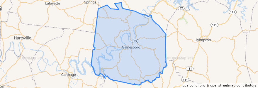 Mapa de ubicacion de Jackson County.