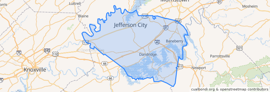 Mapa de ubicacion de Jefferson County.