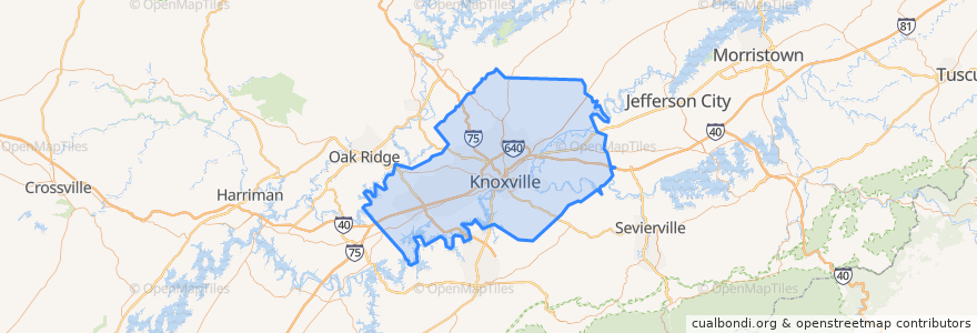 Mapa de ubicacion de Knox County.