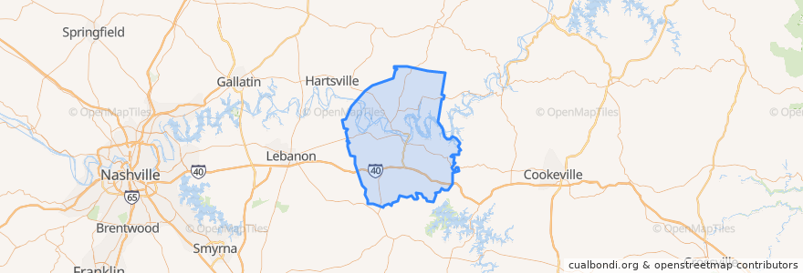 Mapa de ubicacion de Smith County.