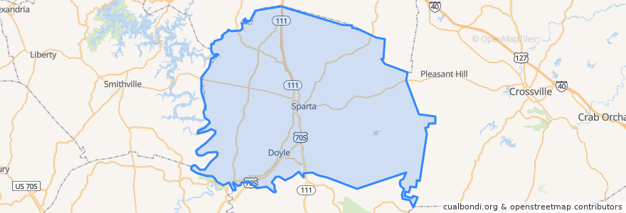 Mapa de ubicacion de White County.