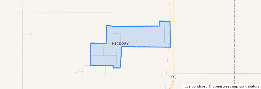 Mapa de ubicacion de Hickory.