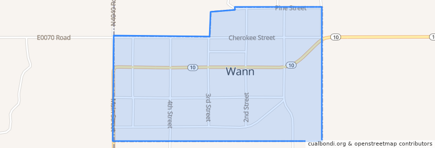 Mapa de ubicacion de Wann.