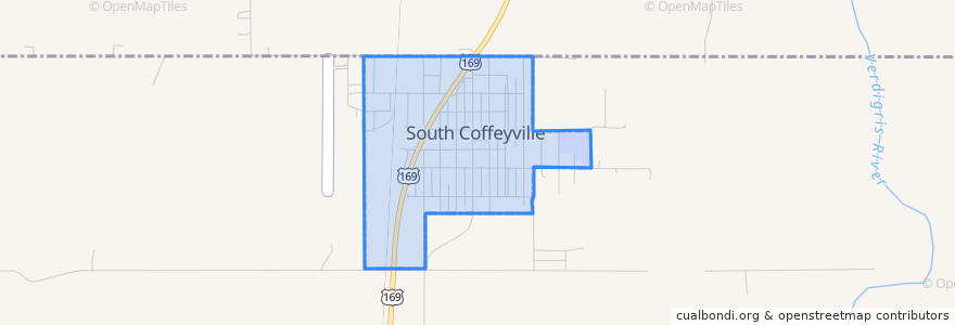 Mapa de ubicacion de South Coffeyville.