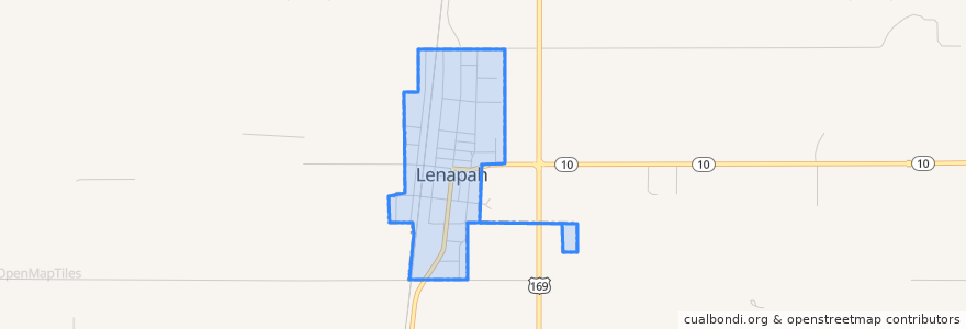 Mapa de ubicacion de Lenapah.