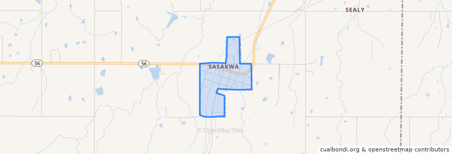 Mapa de ubicacion de Sasakwa.