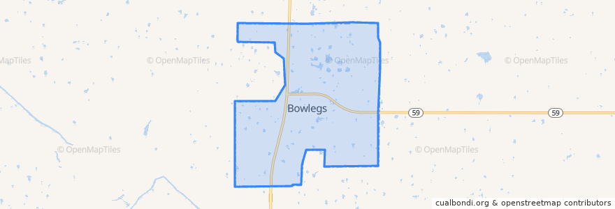 Mapa de ubicacion de Bowlegs.