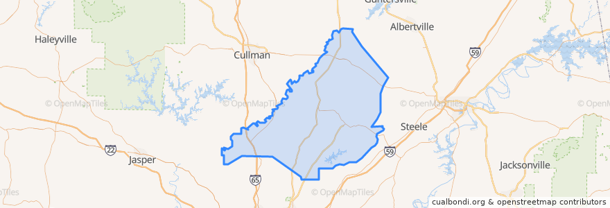 Mapa de ubicacion de Blount County.