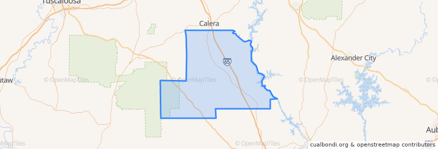 Mapa de ubicacion de Chilton County.