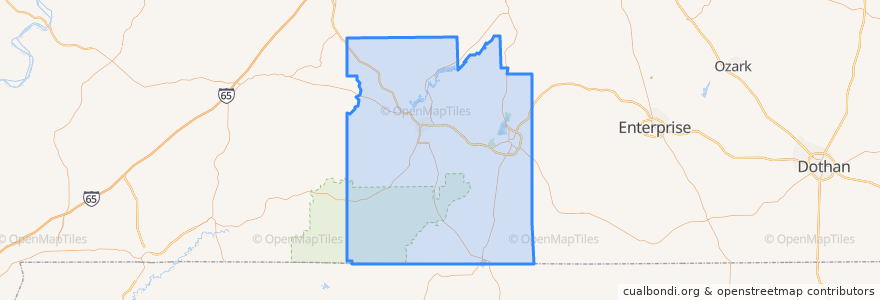 Mapa de ubicacion de Covington County.