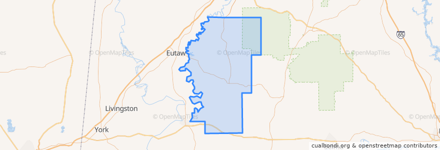 Mapa de ubicacion de Hale County.