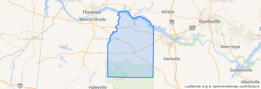 Mapa de ubicacion de Lawrence County.