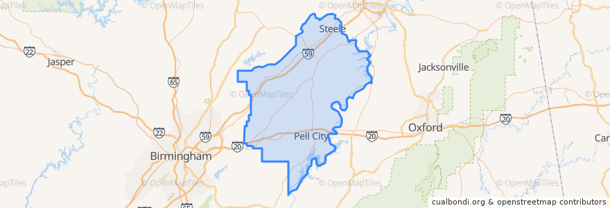 Mapa de ubicacion de St. Clair County.