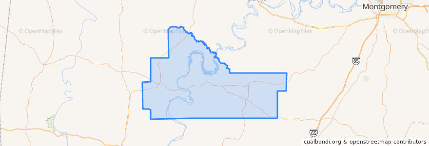 Mapa de ubicacion de Wilcox County.